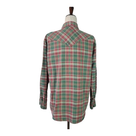 Pendleton Rose Green Tan Plaid Epic Vintage Western Snap Button Shirt Medium - Picture 3 of 4